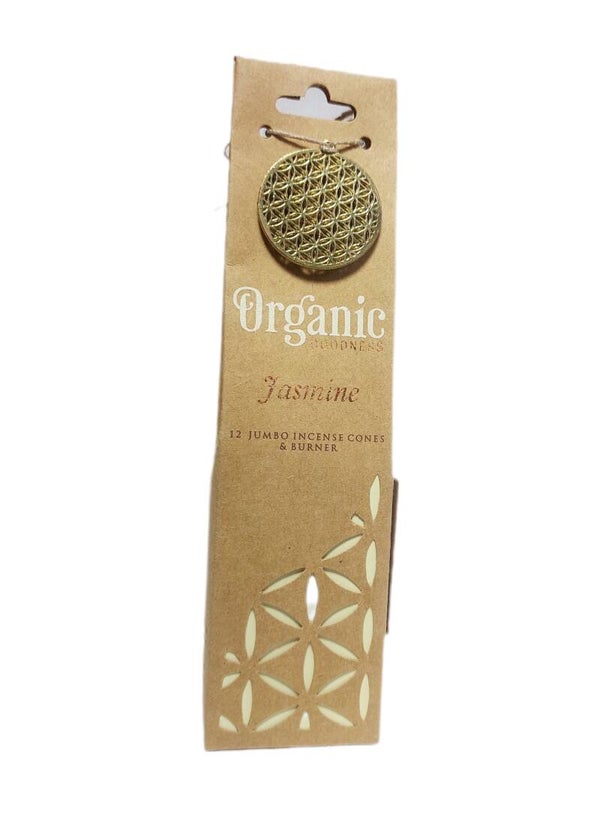 Organic Goodness Weihrauchkegel + Halter Jasmine