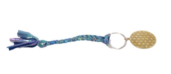 Schlüsselanhänger geflochten mit Lebensblume/ Blume des Lebens