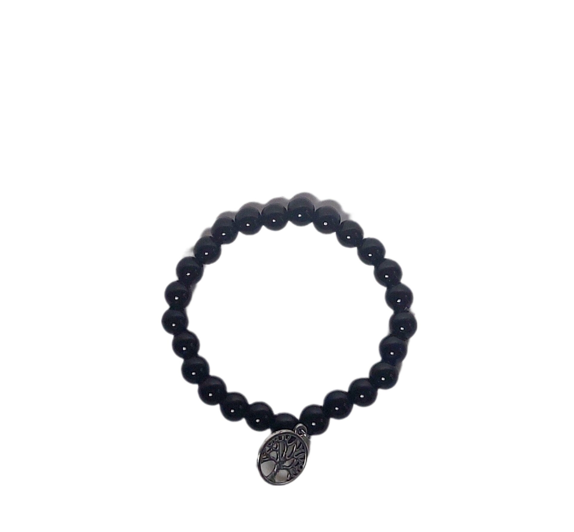 Perlen-Armband mit Lebensbaum schwarz