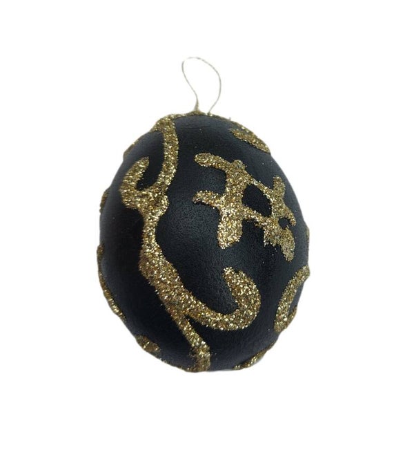 Osterei Ornament schwarz/gold