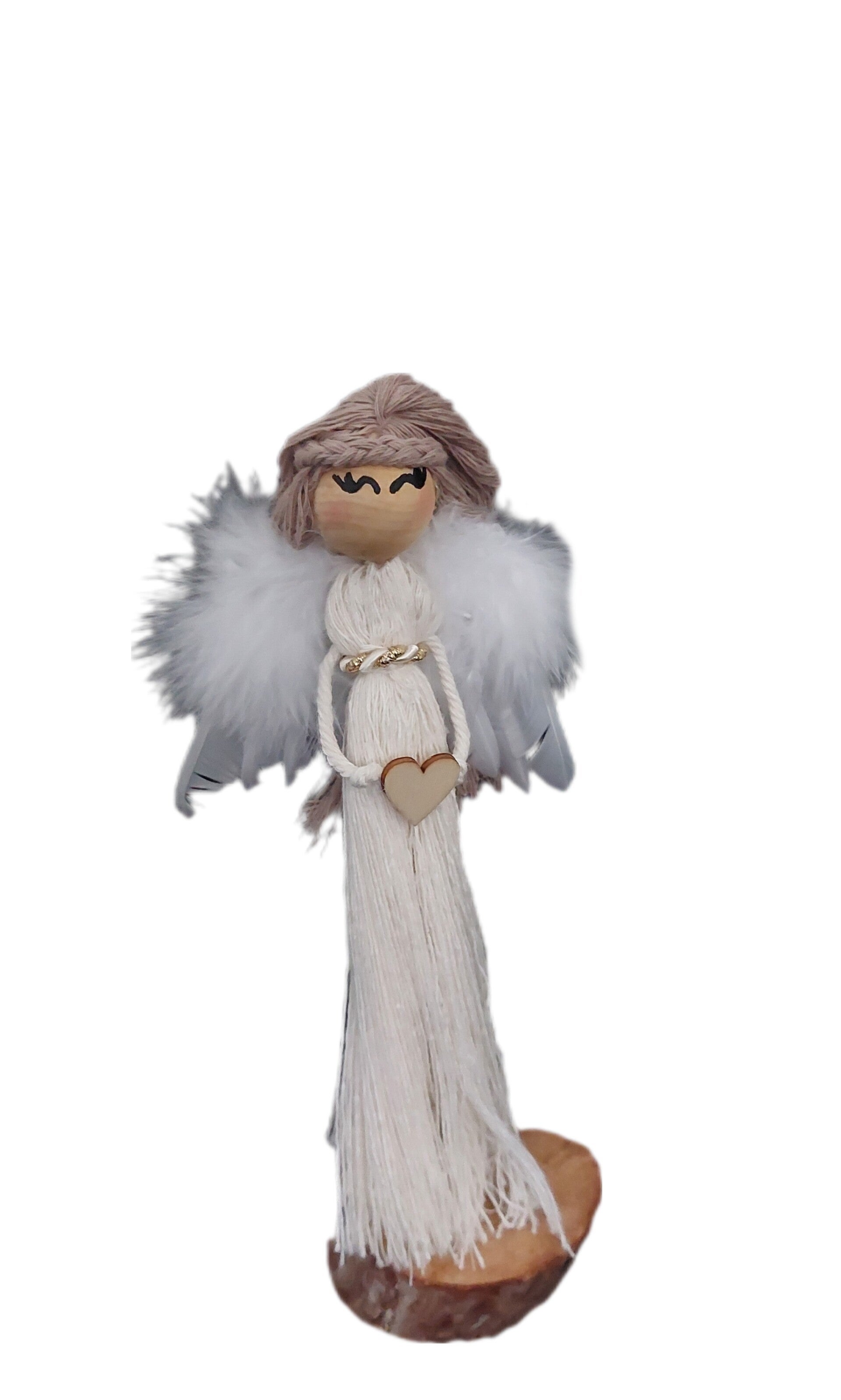 Engel "braunhaarig", Federflügel