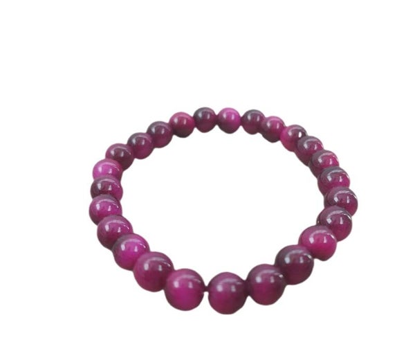 Perlen-Armband Tigerauge pink