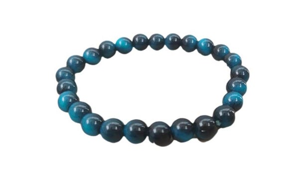 Perlen-Armband Tigerauge türkis