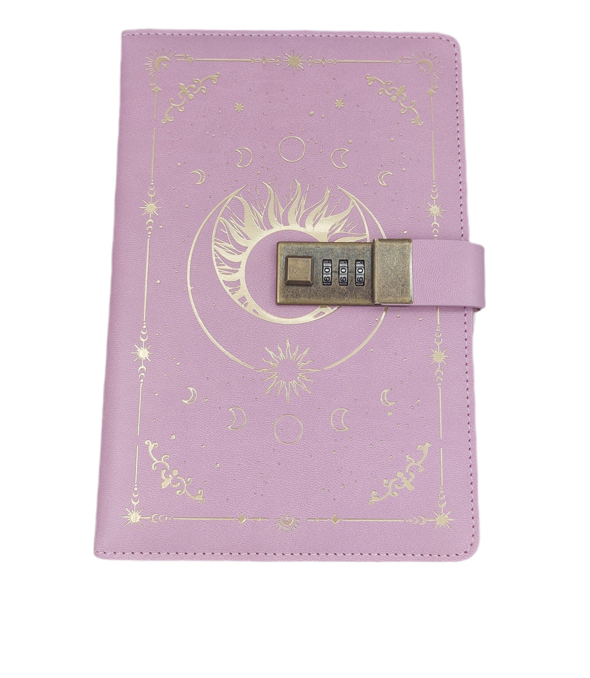 Tagebuch/Notizbuch Druck gold Mond&Sterne rosa