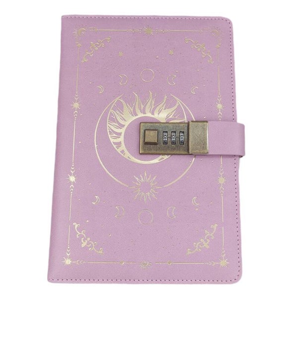 Tagebuch/Notizbuch Druck gold Mond&Sterne rosa