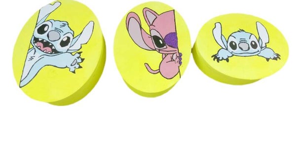 Geschenkbox 3er Set "Stitch" neongelb