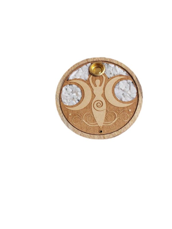 Räucherstäbchen & Kegel Halter Mondgottheit Mondstein