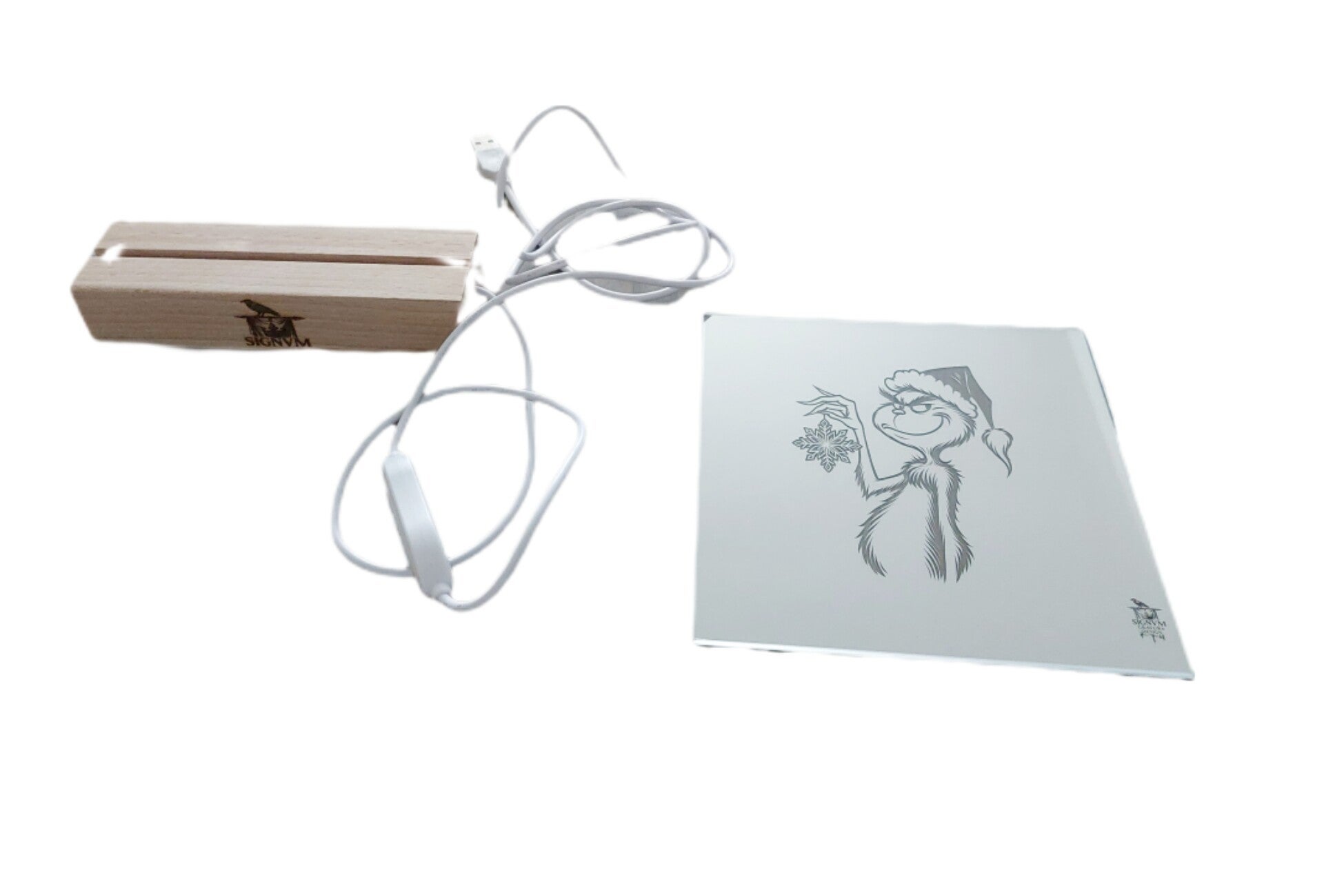 Spiegelfliese "Grinch" beleuchtet