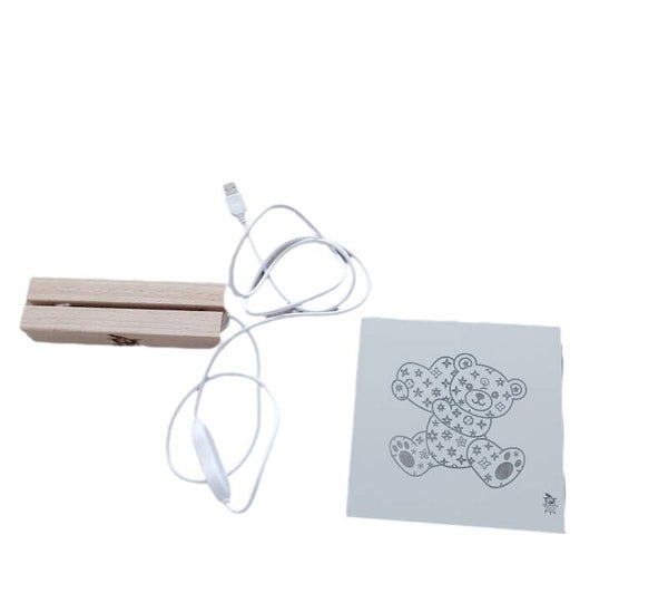 Spiegelfliese "Bär" beleuchtet