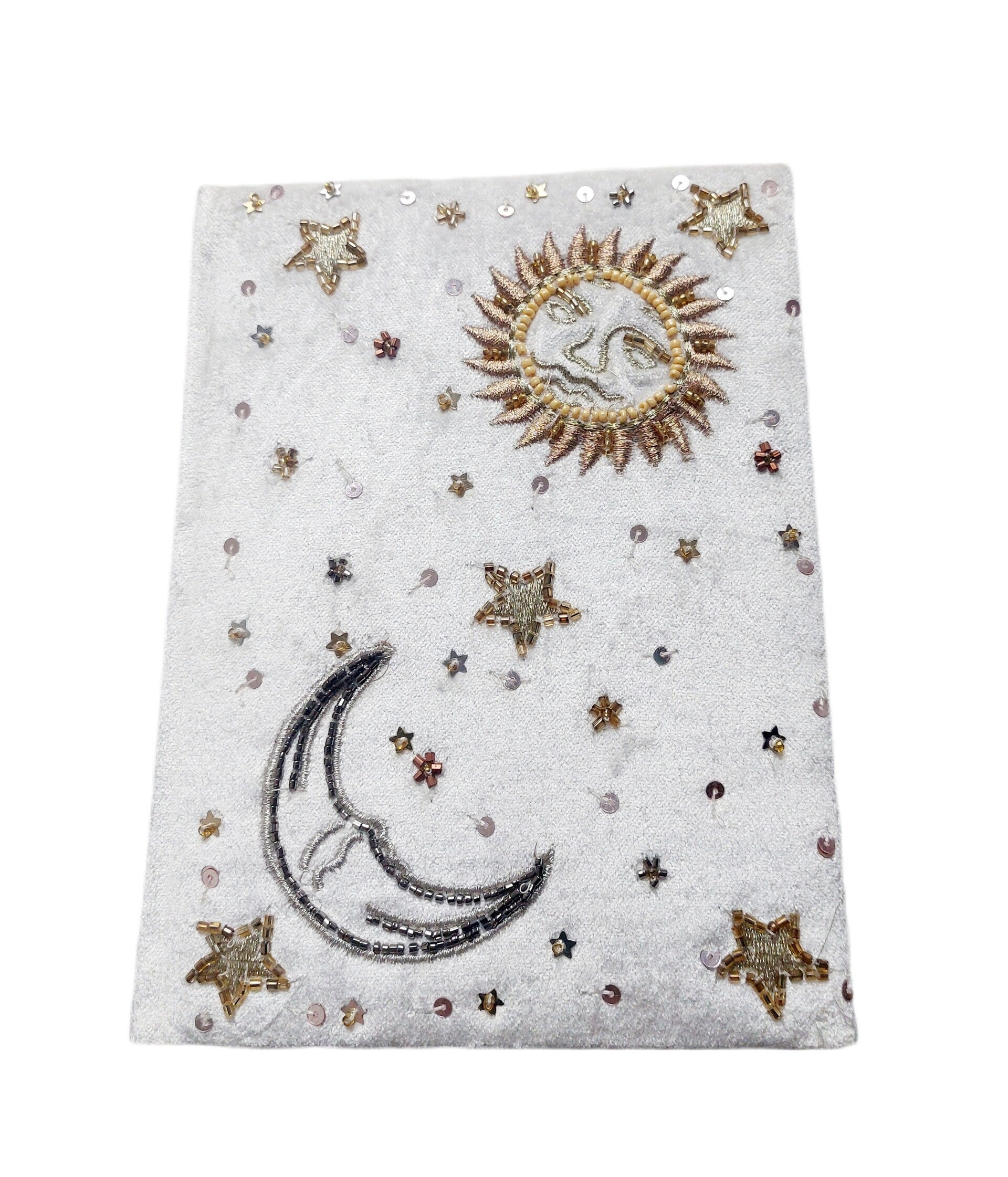 Notizbuch Samt weiß Sonne & Mond