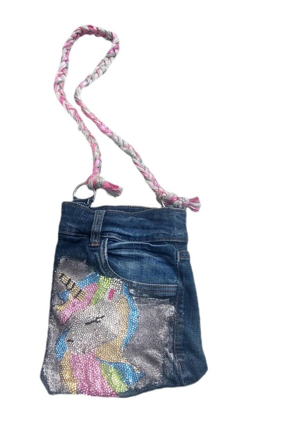 Upgecycelte Jeans-Tasche "Einhorn"