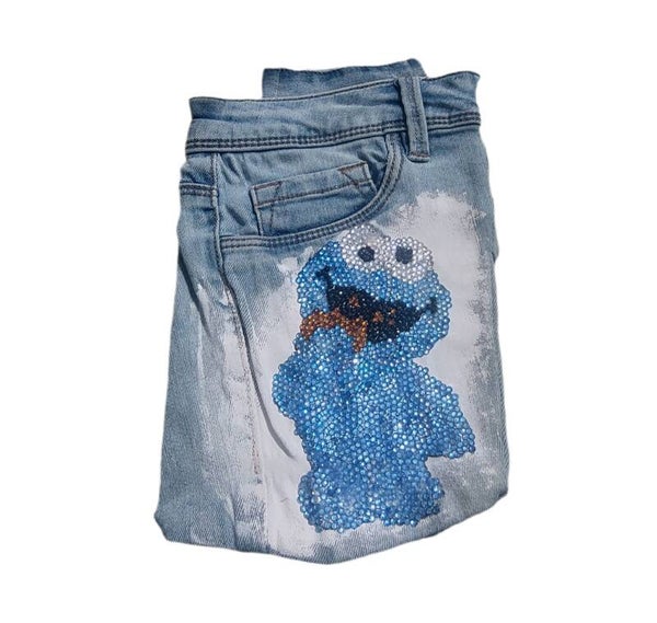 Upgecycelter Kellnerkumpf/Kellnertasche/Gürteltasche "Cookie Monster"
