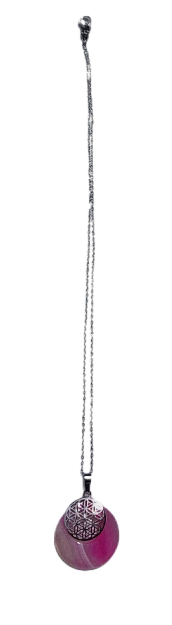 Halskette Blume des Lebens/Lebensblume Achat pink