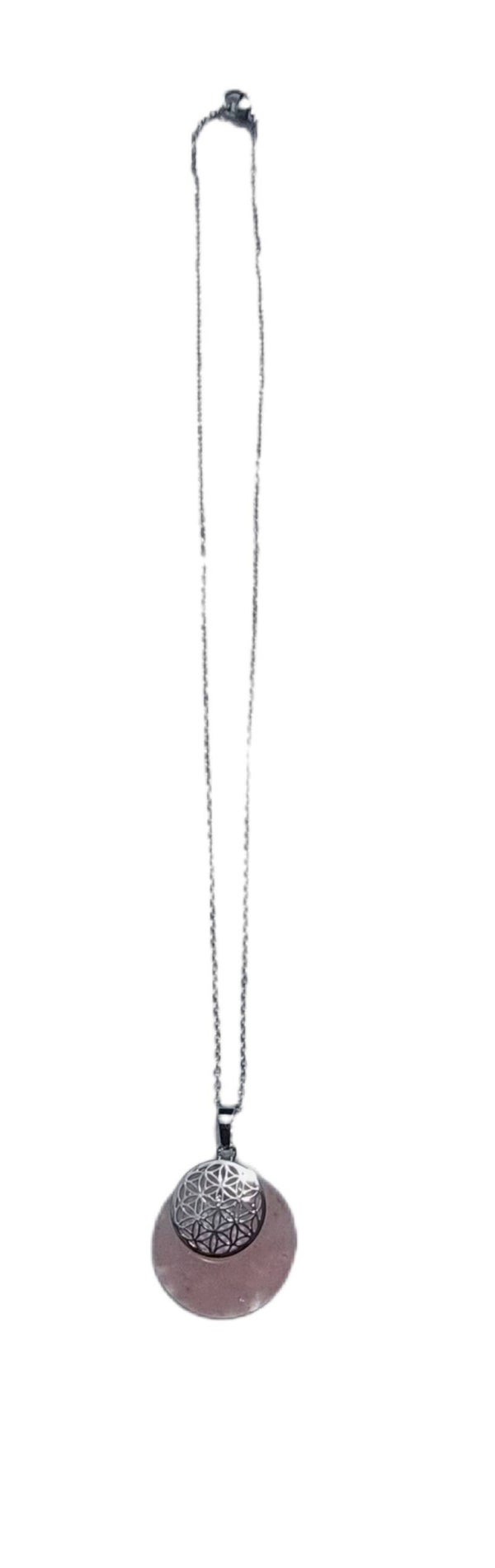 Halskette Blume des Lebens/Lebensblume Rosenquarz