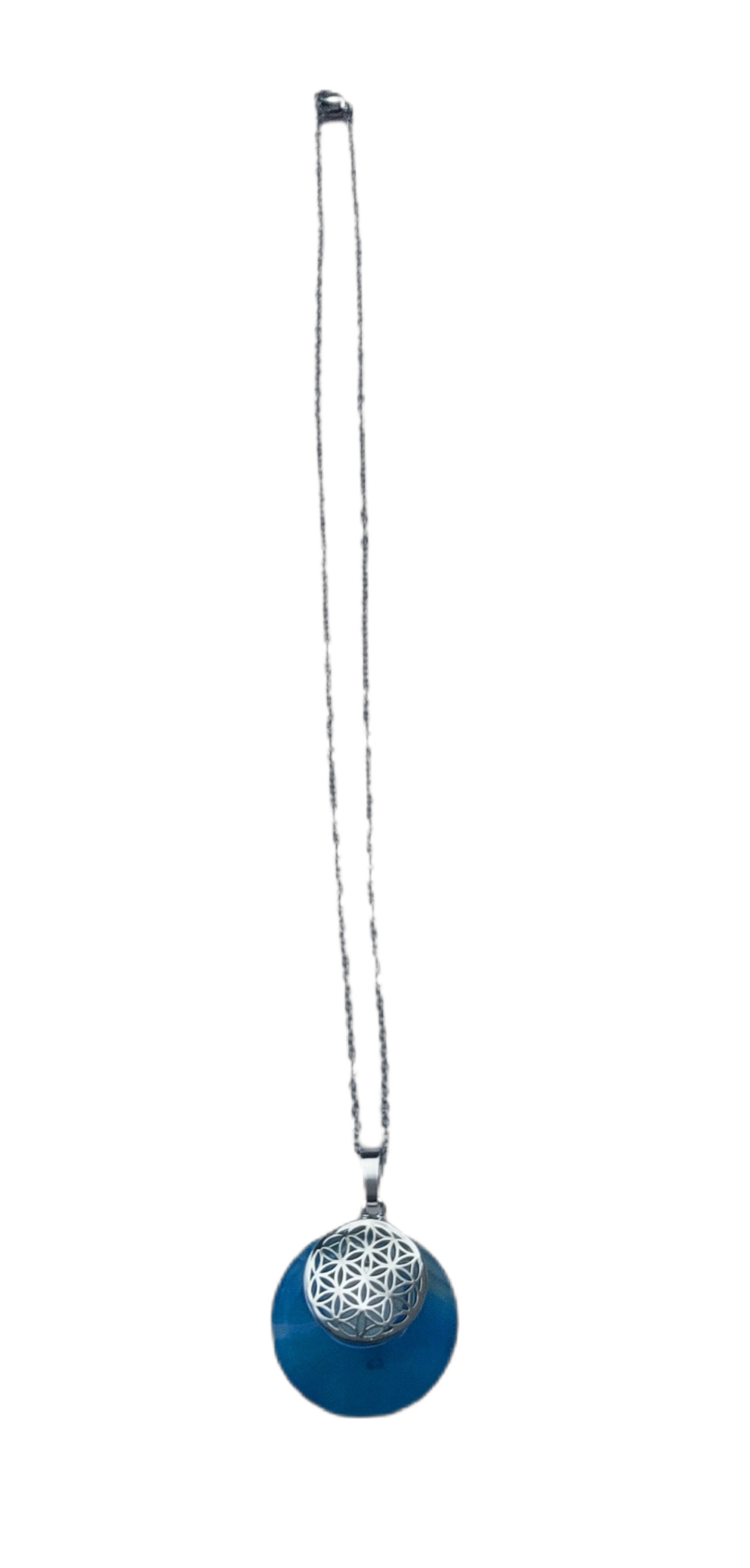Halskette Blume des Lebens/Lebensblume Achat blau