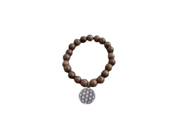 Mala Armband Blume des Lebens Wengeholz