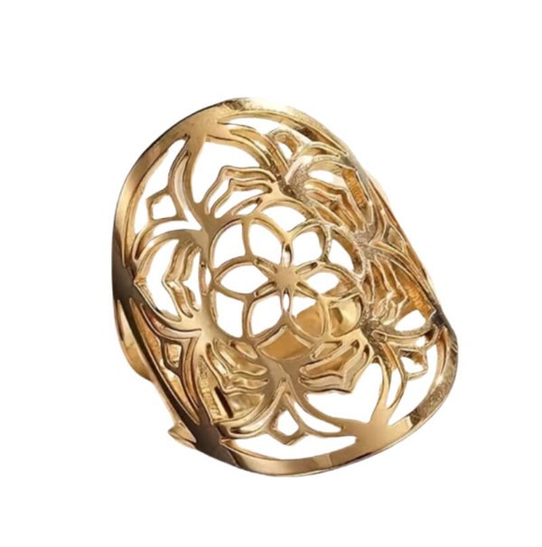 Ring Blume des Lebens/Lebensblume gold