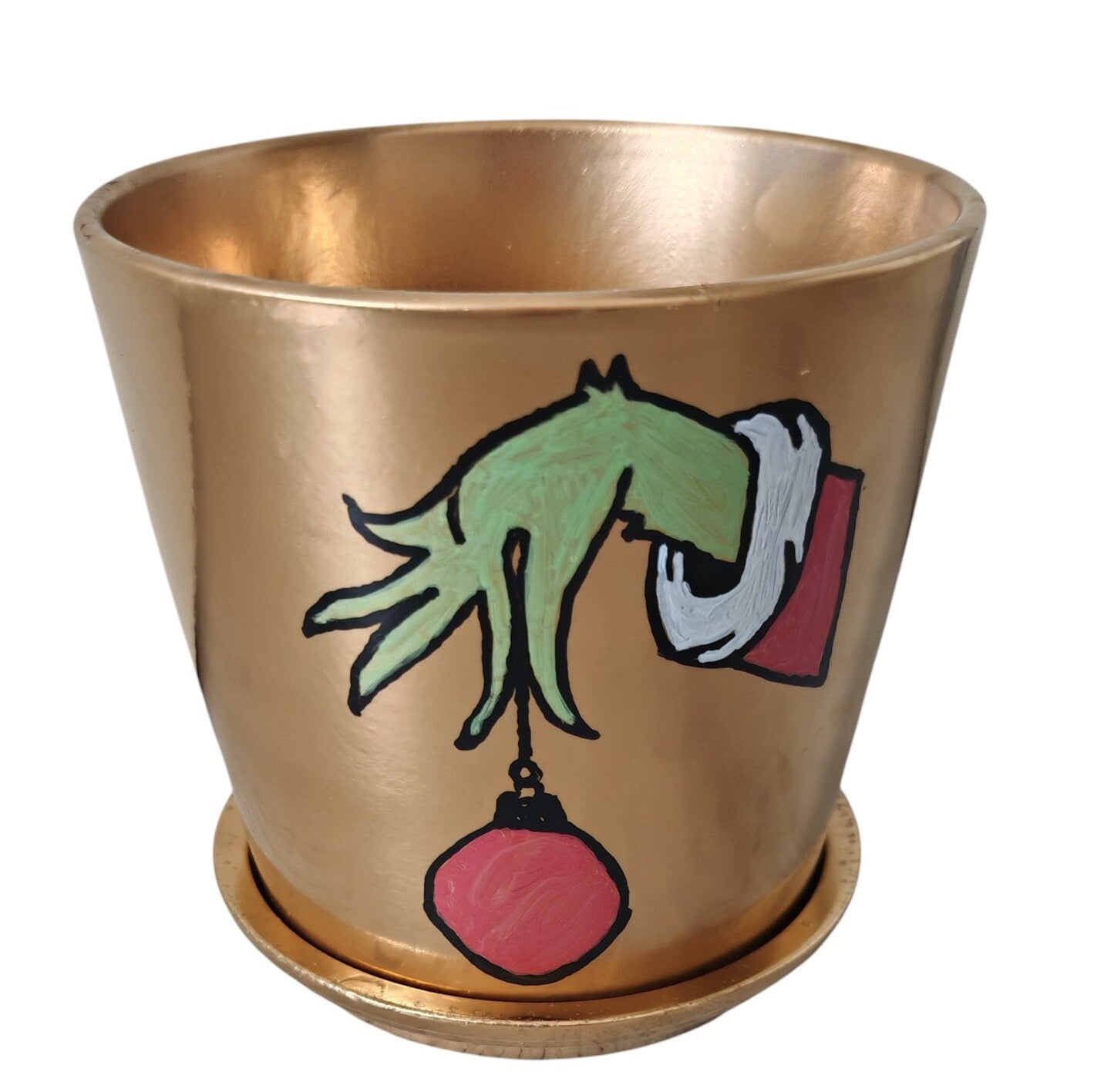 Blumentopf "Grinch" gold