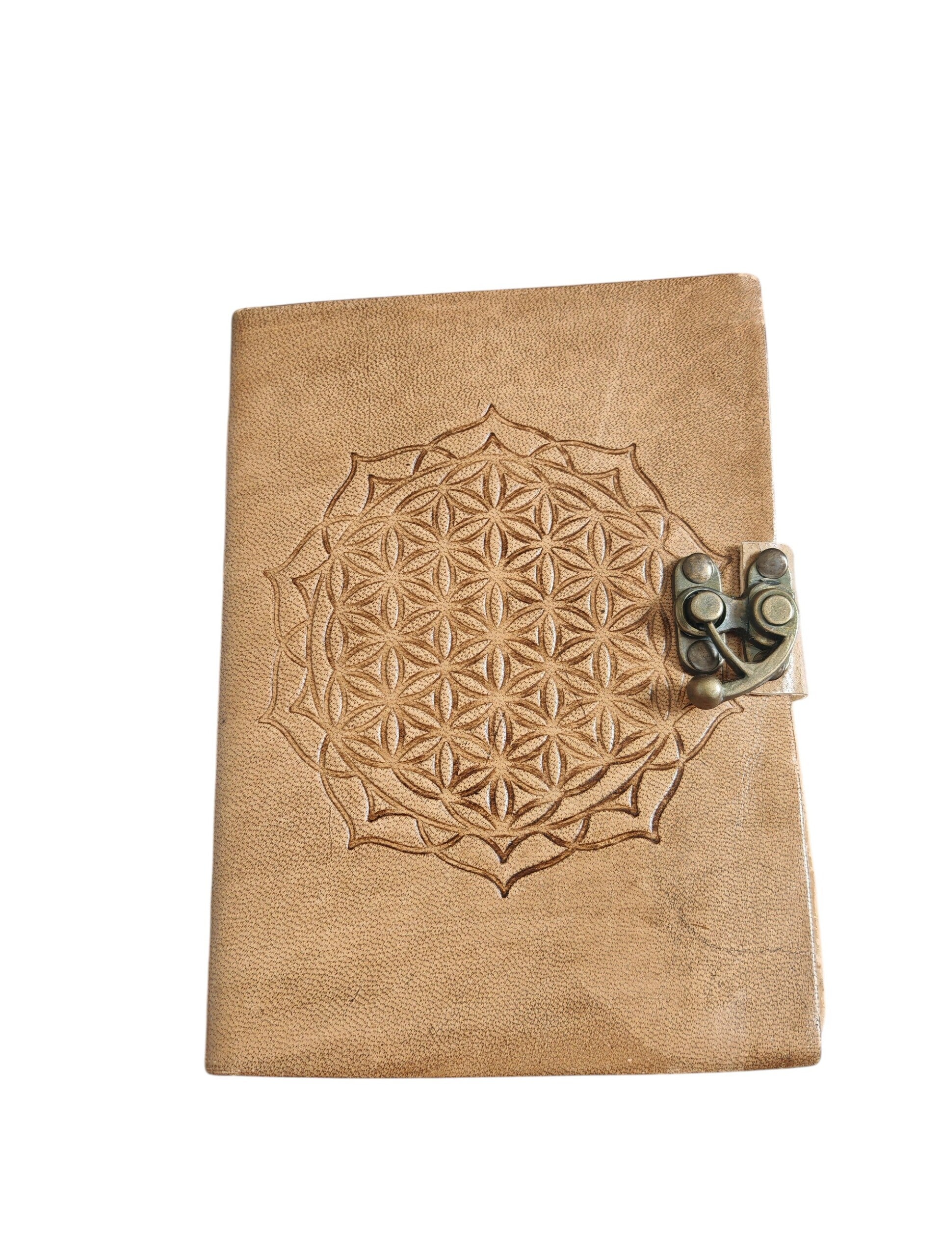 Notizbuch Blume des Lebens/Lebensblume Mandala mit Kunstlederbezug