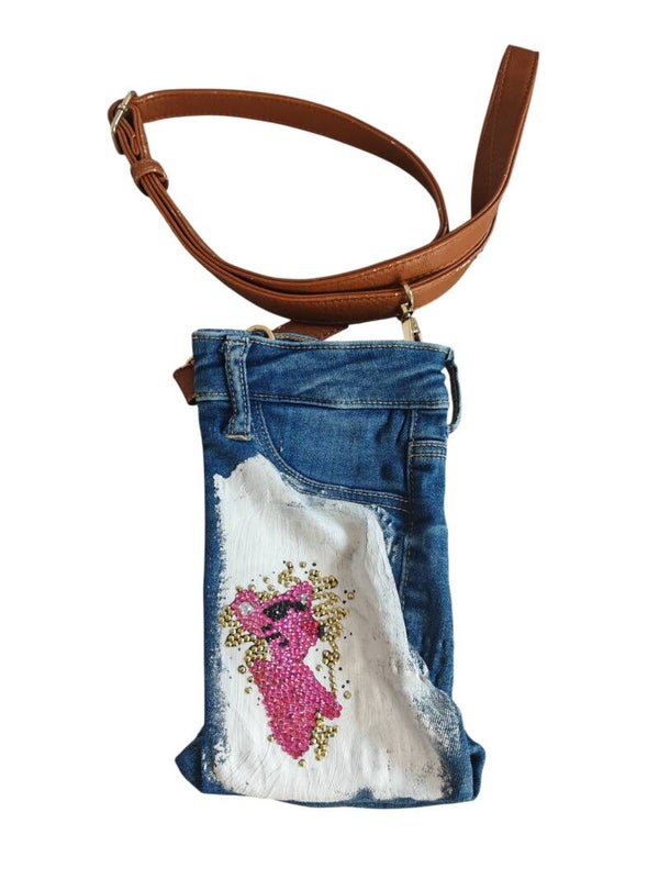 Jeans-Tasche Cross-Body "Pink Panther"