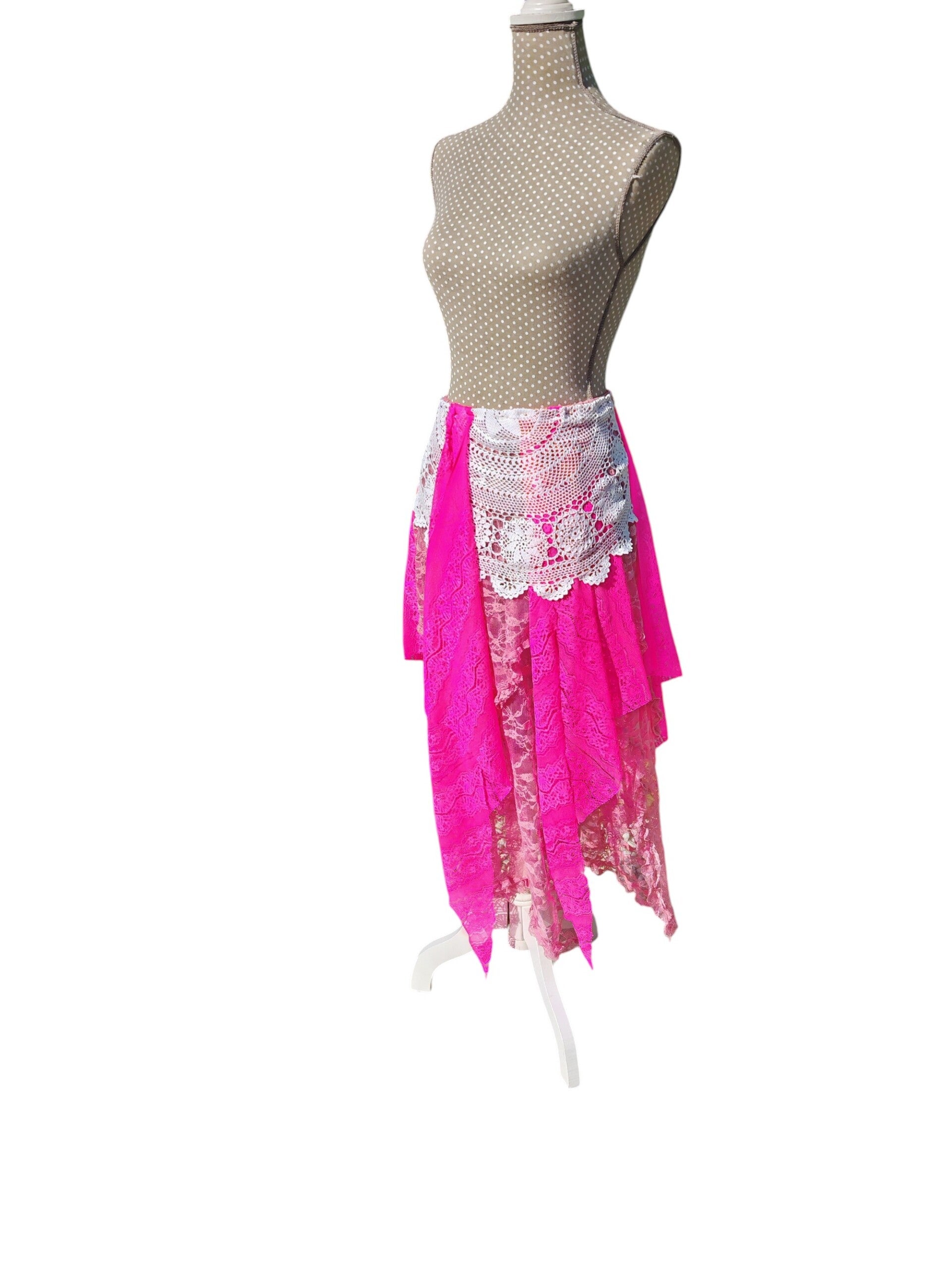 Upcycling Feen-Rock/Boho-Rock asymmetrisch Einheitsgröße