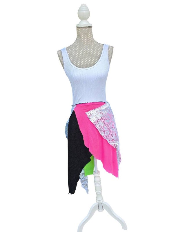 Upcycling Feen-Kleid/Boho-Kleid asymmetrisch Gr. M