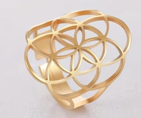 Ring Blume des Lebens/Lebensblume gold