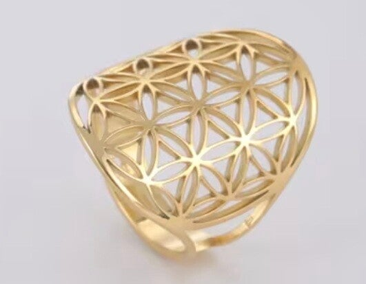 Ring Blume des Lebens/Lebensblume gold