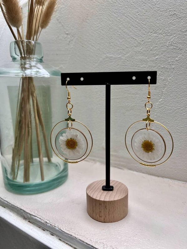 Boucles d'oreilles marguerites