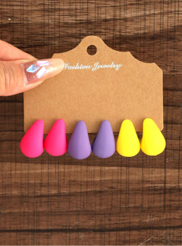 Boucles d’Oreilles Gouttes Colorées