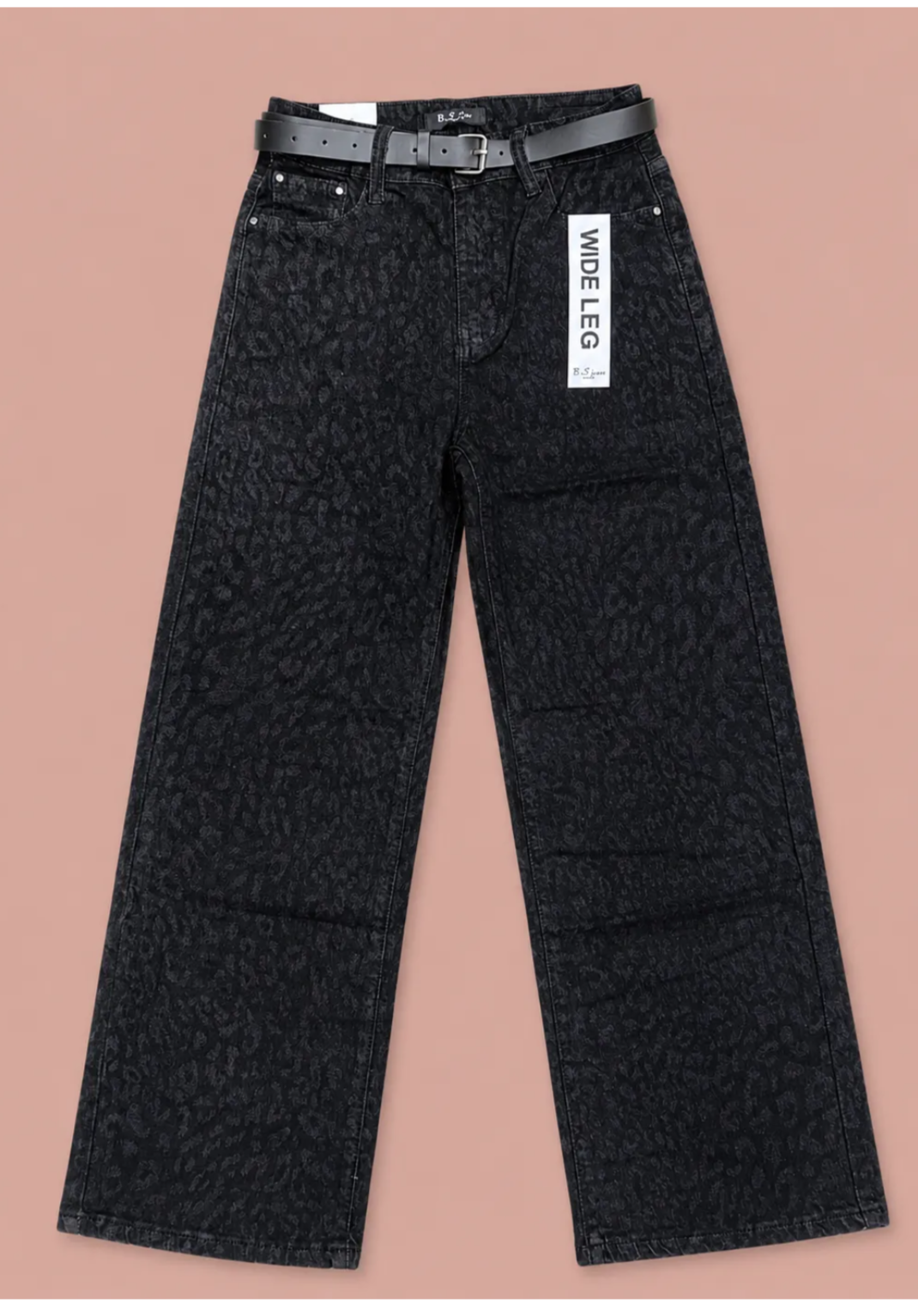 Leopard jeans zwart