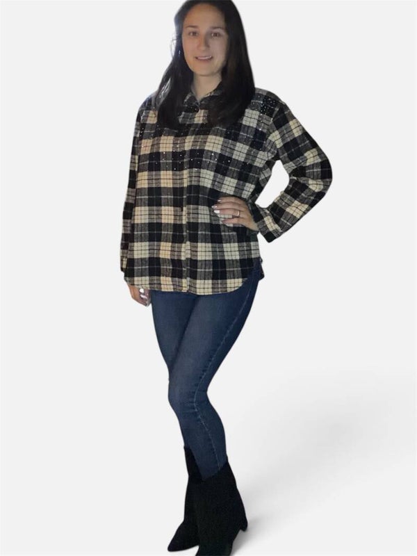 Ruit blouse glitter