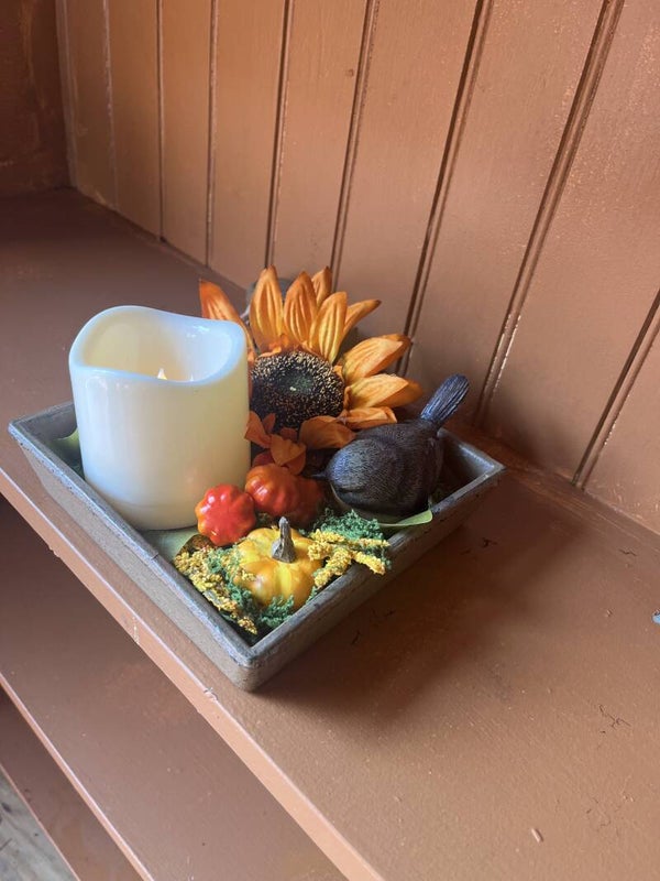 Harvest Bird Candle Tray