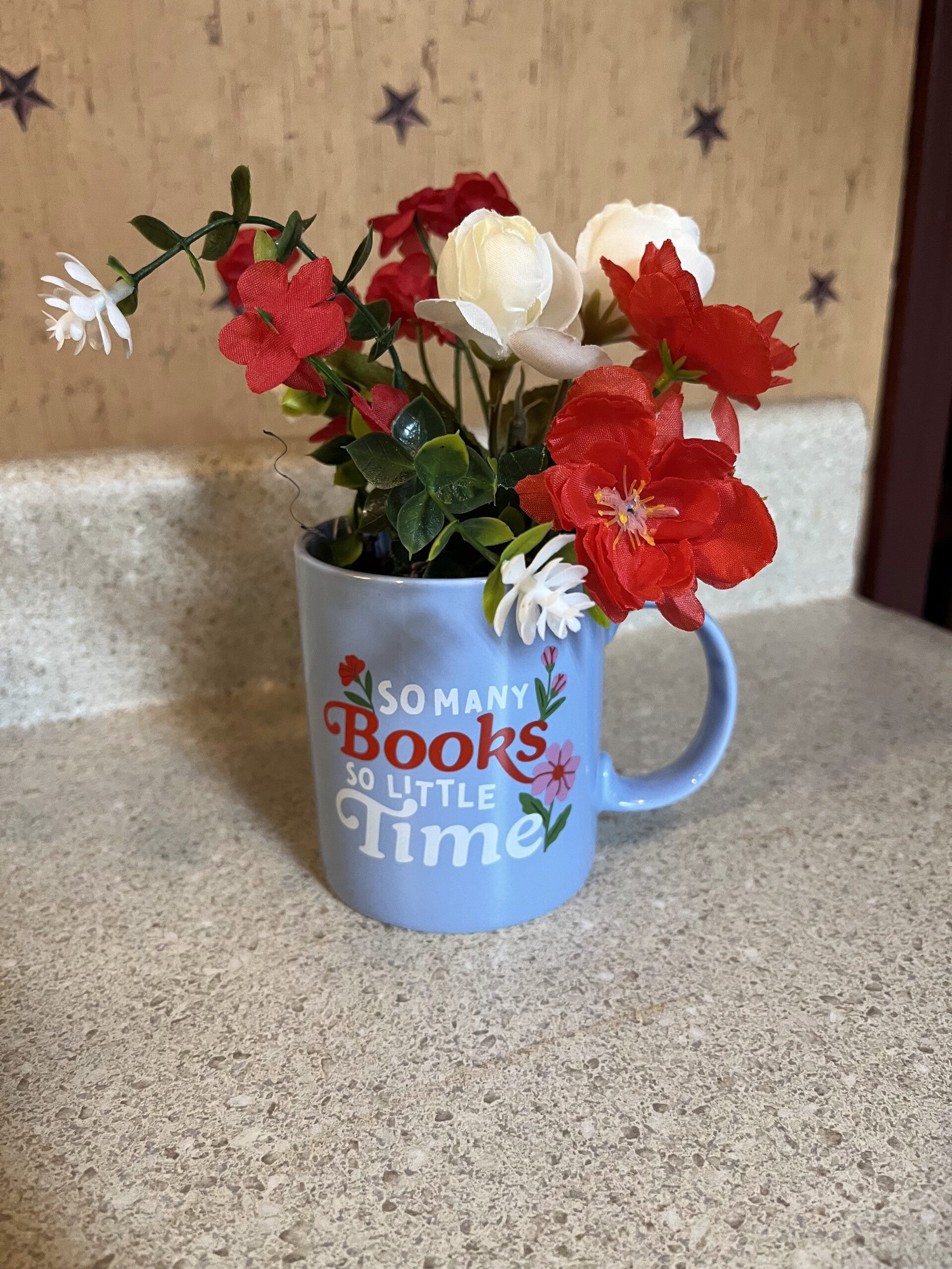 So Many Books Floral Mug