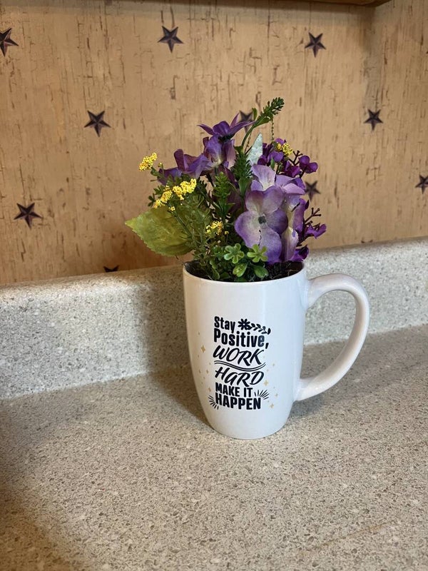 Positive Vibes Floral Mug