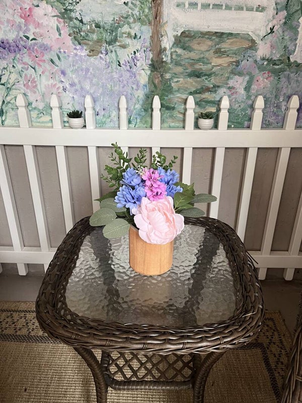 Pastel Meadow Wood Vase