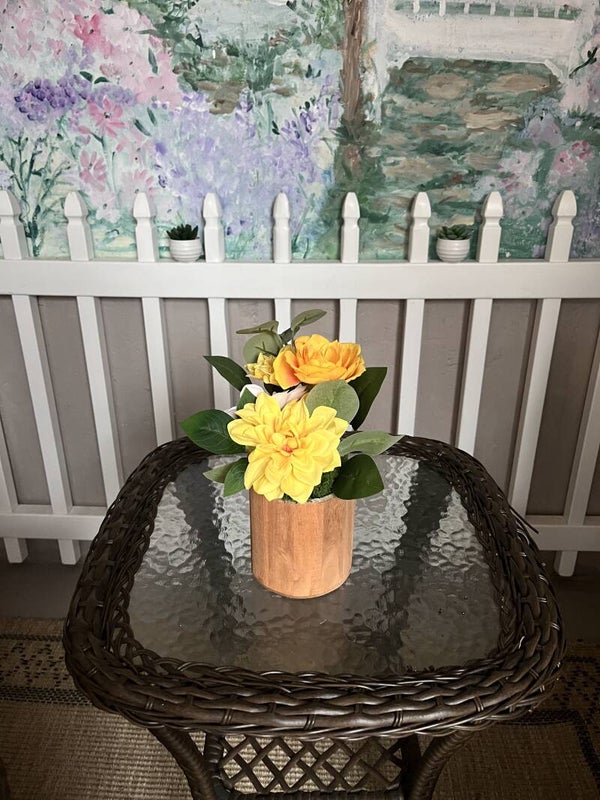 Golden Meadow Wood Vase