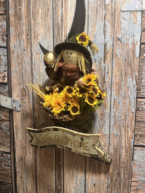 Bless Our Home Scarecrow Basket