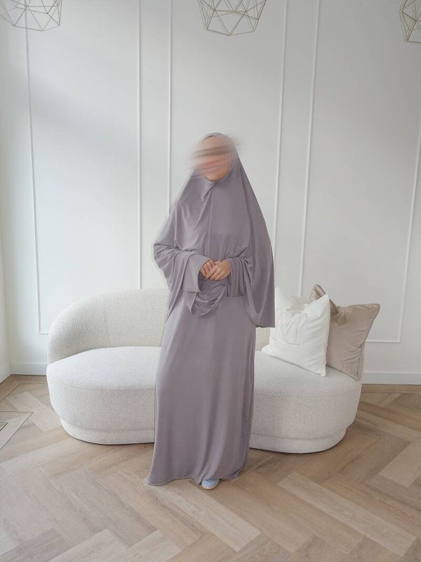 premium jersey khimaar & jurk set Mauve