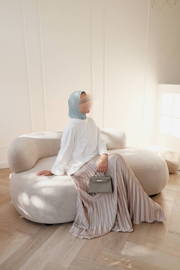 Plissé skirt Nude