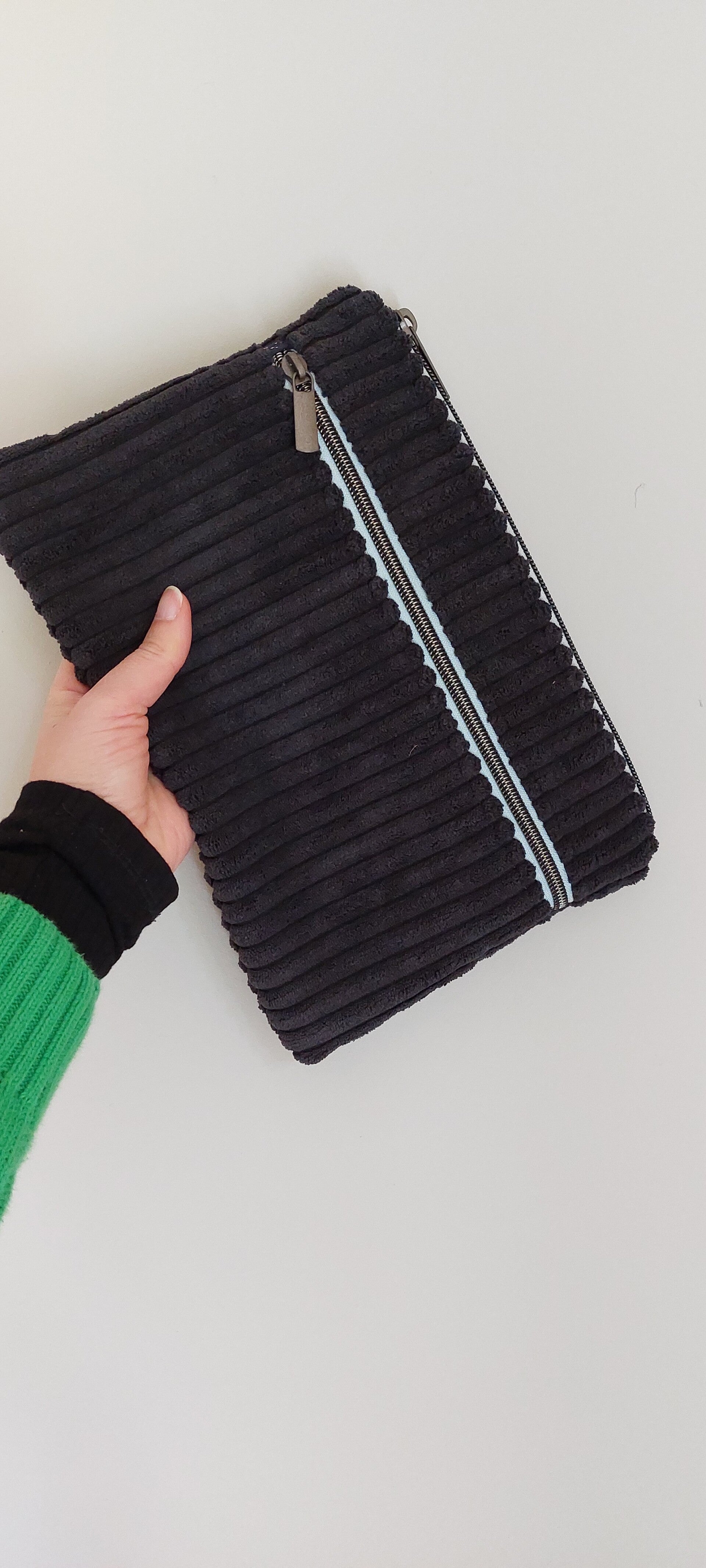 Double zip pouch - zwart