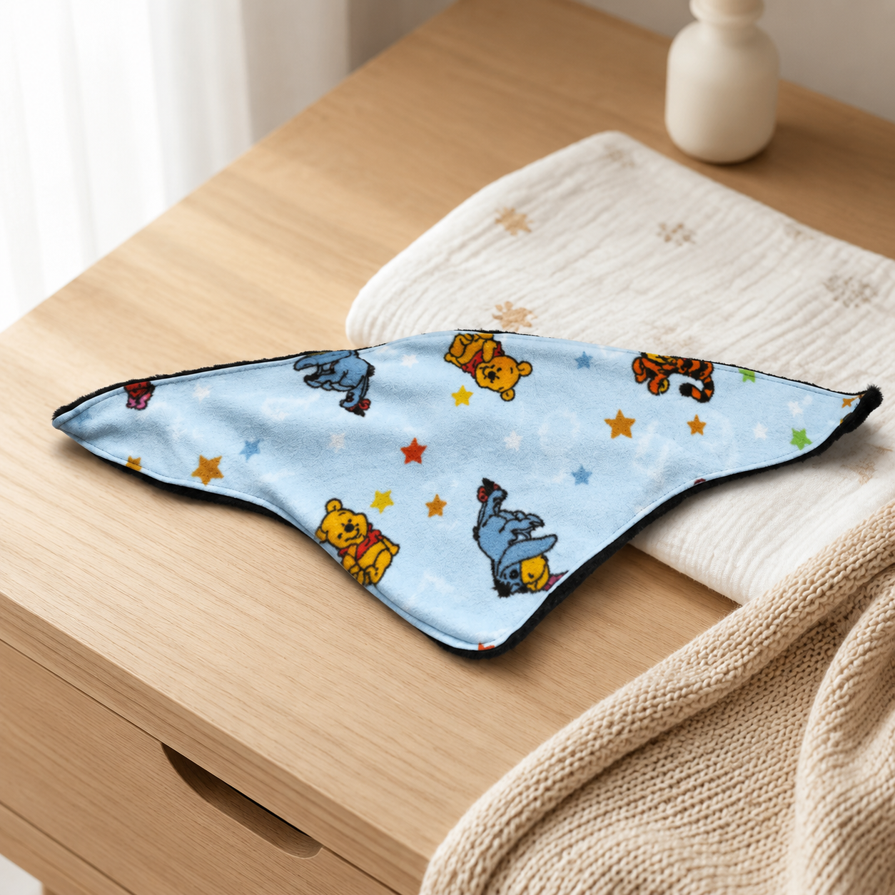 Handgemachte Baby-Halstücher (12–24 Monate) mit Druckknopf – weich, saugfähig, hautfreundlich
