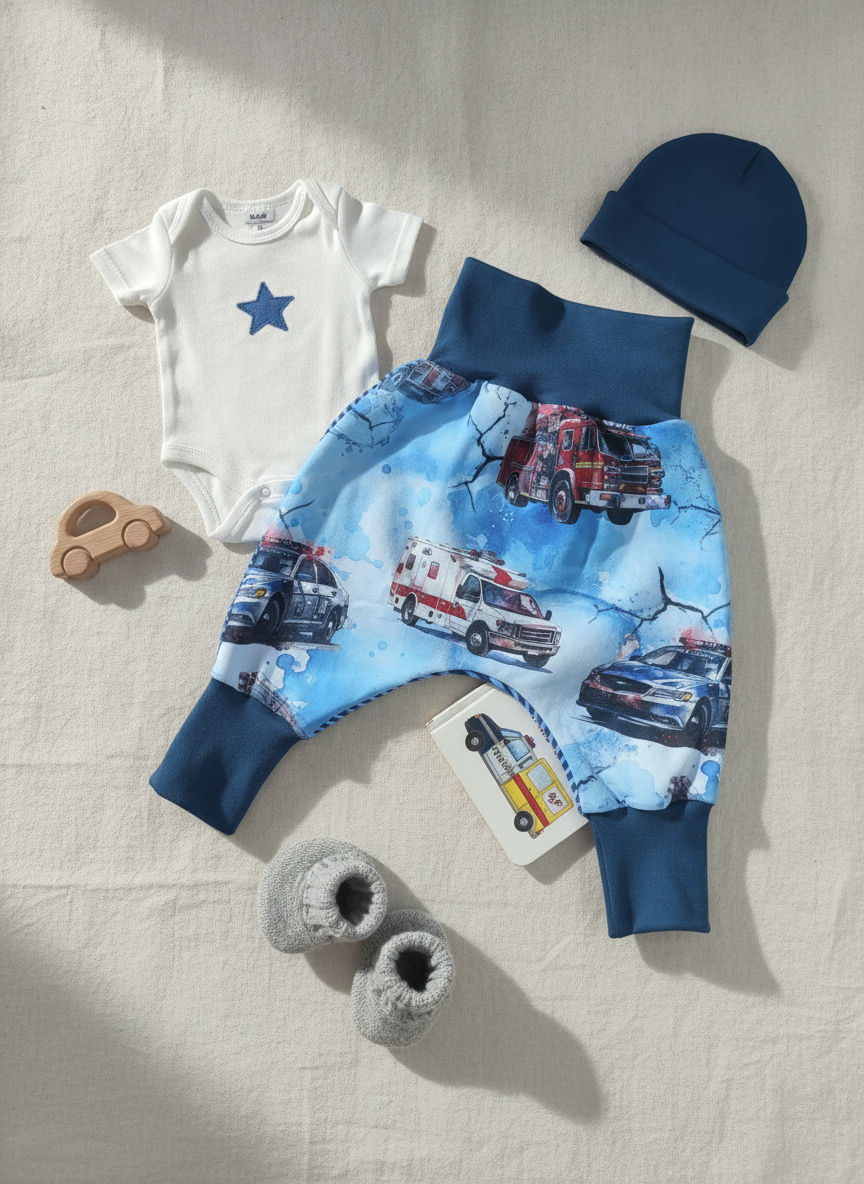 Pumphosen aus Jersey / French Terry - Größe 68-74