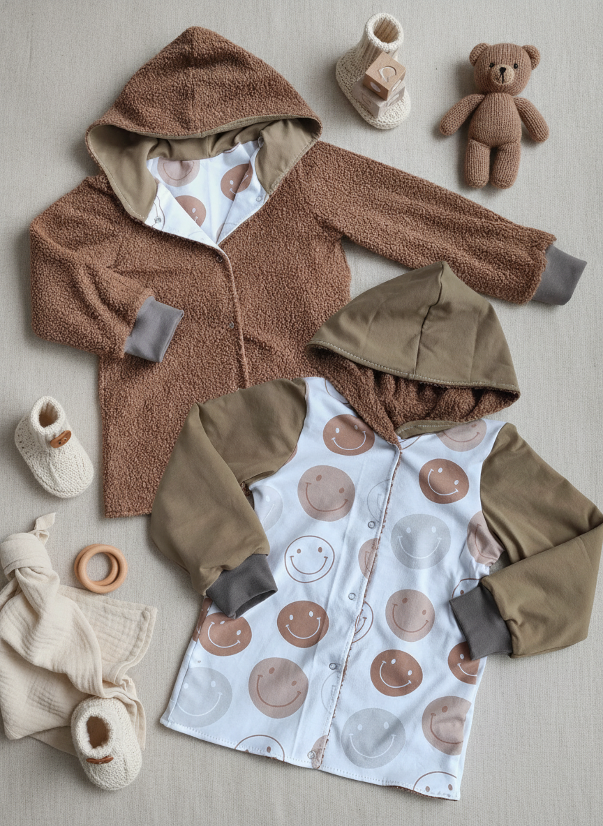 Handmade Teddy-Wendejacke – Größe 116