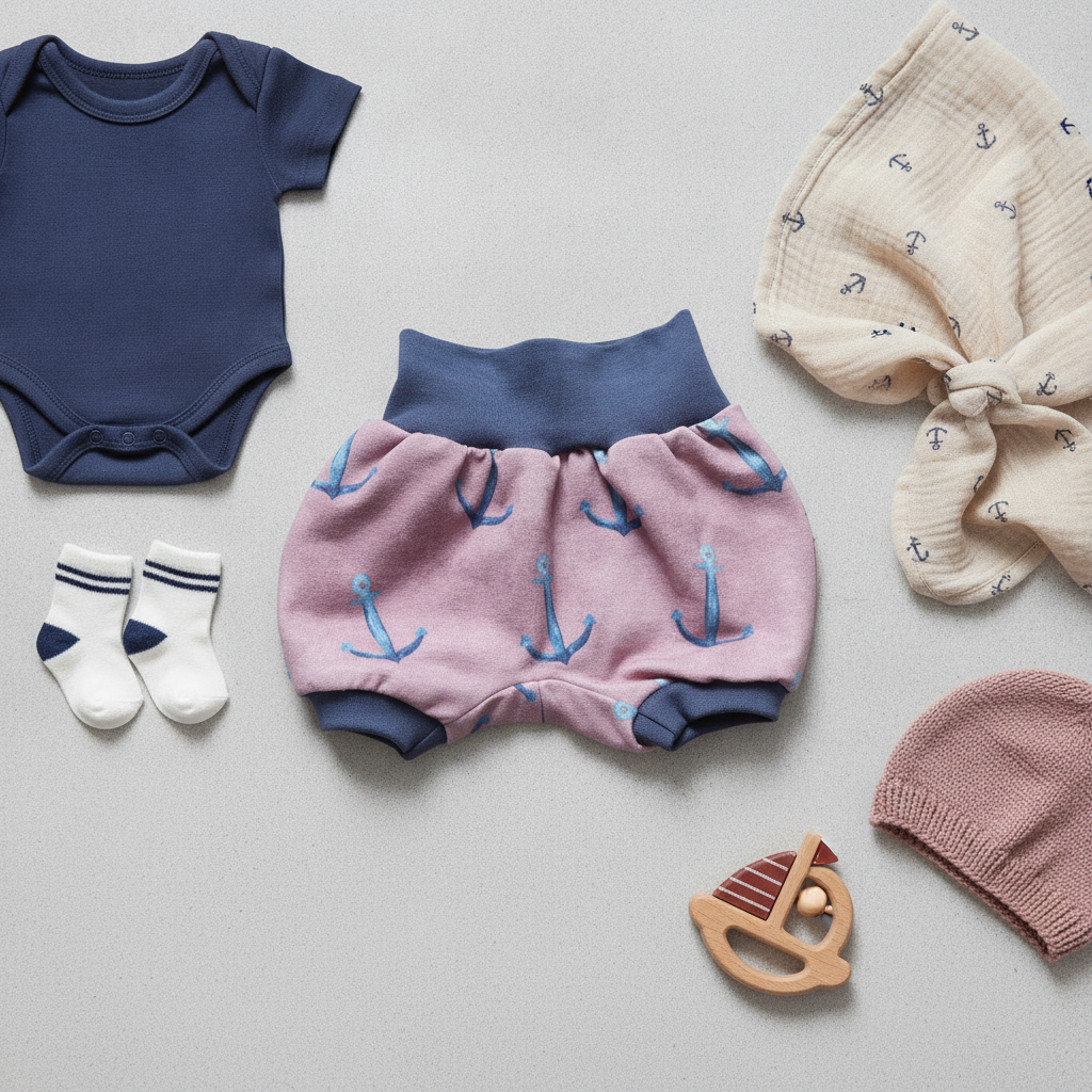 kurze Baby-Hosen aus Jersey / French Terry - Größe 56 - 62