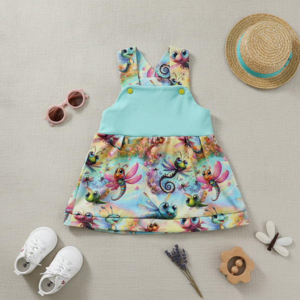 Handmade Latzkleidchen aus Jersey – Größe 74
