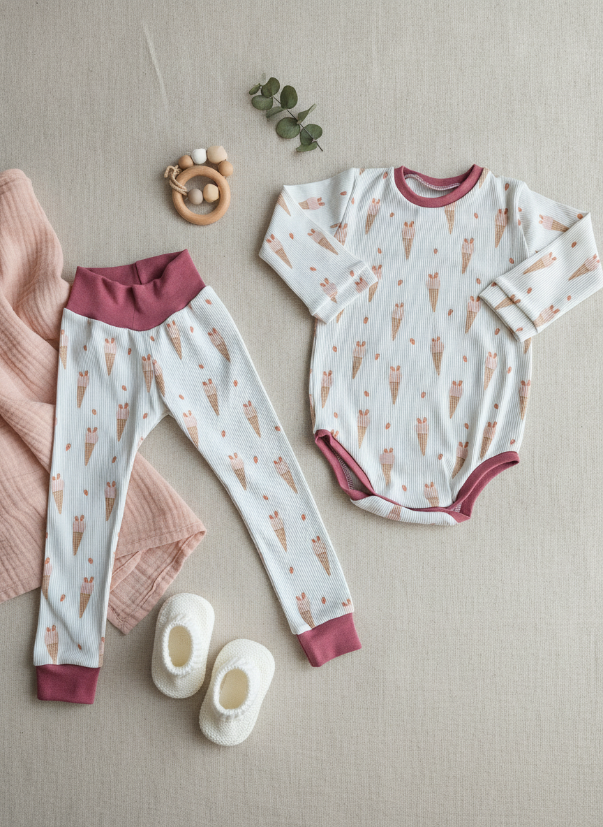 Handgemachtes Body & Leggings Set – Größe 92