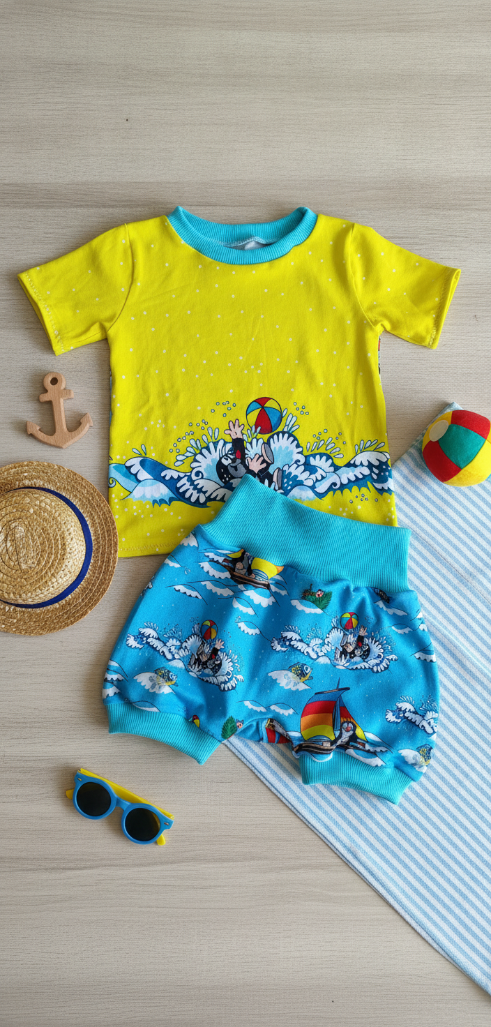 kurzes Set Hose & Shirt aus Jersey - Größe 92