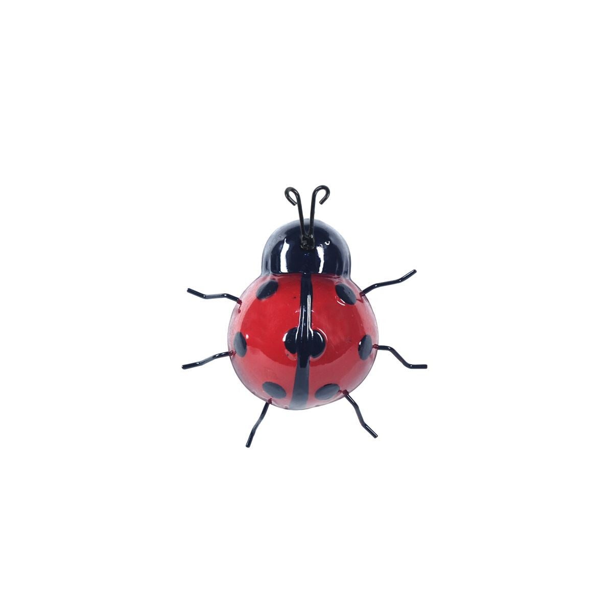 Coccinelle Décorative en Métal Rouge & Noir - Objet Porte-Bonheur 9x8x4 cm