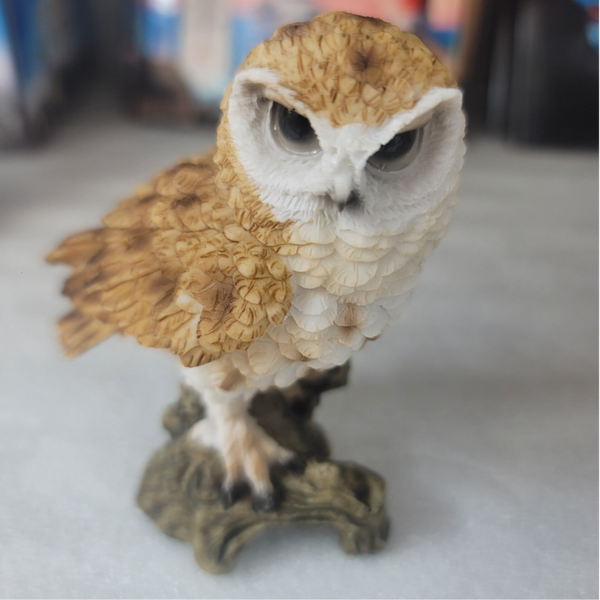 Hibou sur Tronc Résine 8 x 5 x 10 cm